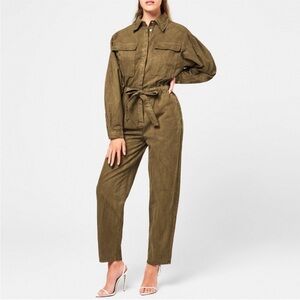 Good American Khaki Belted Jumpsuit